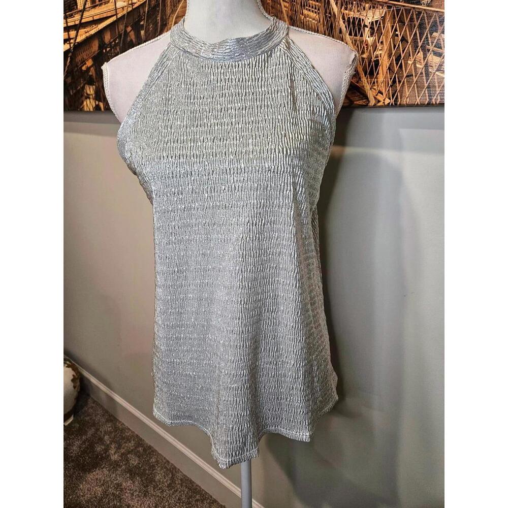 Nwt Anthropologie W5 Silver Shimmer Halter Neck Women's Top-M
